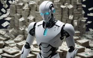 AI-powered budgeting apps on smartphone screens analyzing personal finances with charts and savings insights