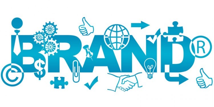 Collection of brand identity elements including logo, color palette, and typography representing a company’s image