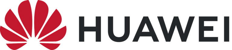 Huawei logo with smartphone and global trade conflict background symbolizing US-China tensions