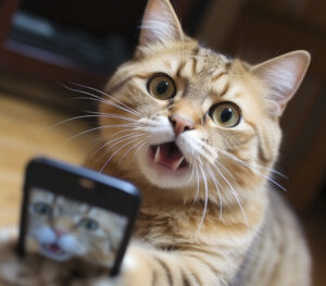 AI-powered smart collar on a dog tracking health data, representing modern pet care technology